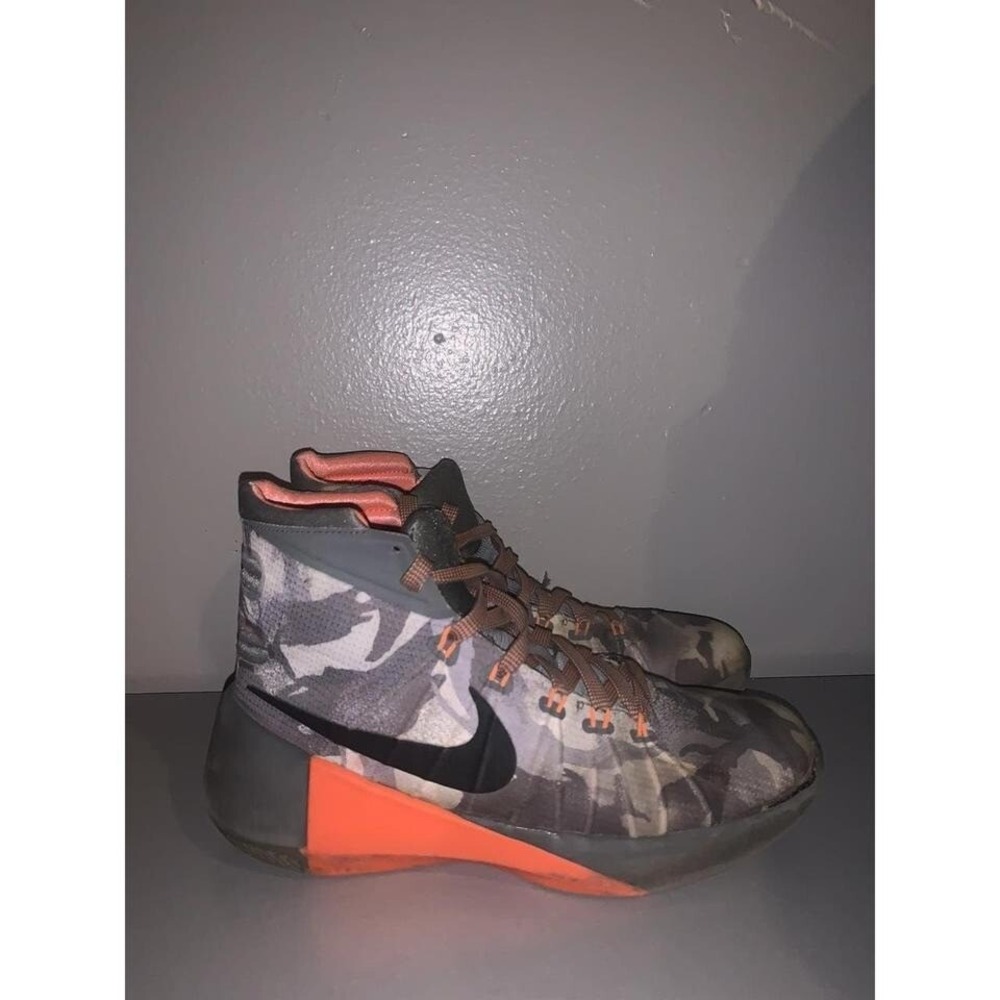 Nike Hyperdunk 2016 Basketball Shoes Camo Orange High Top Sneakers Size 7 men's